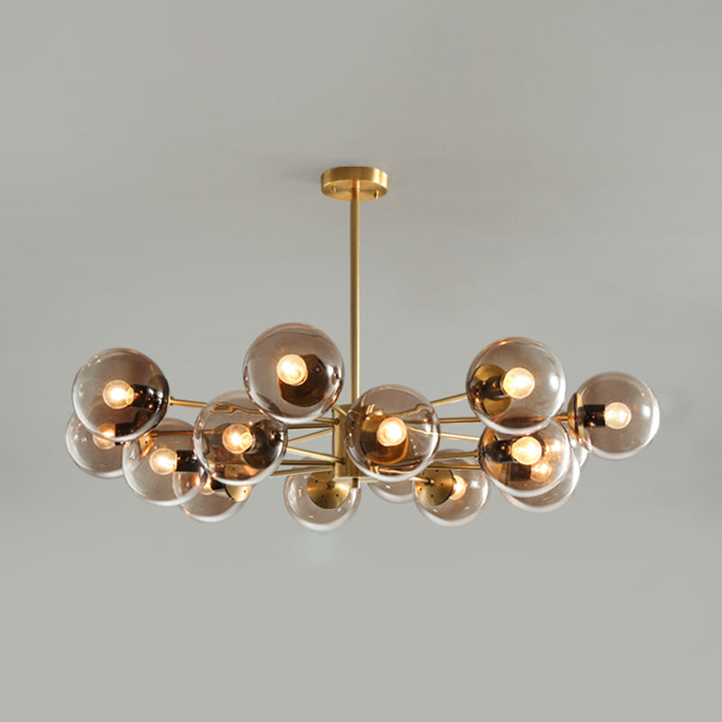 Metal Ceiling Hanging Lights Modernist Chandelier Light Fixture with Glass Shade