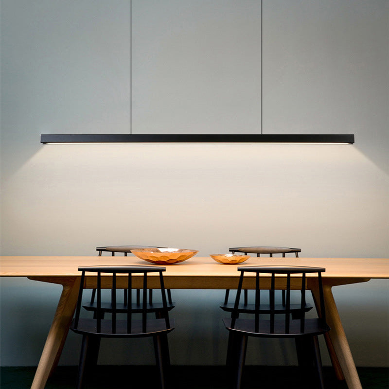 LED Simple Island Light Fixture Modern Rectangle Pendant Lamp for Dining Room