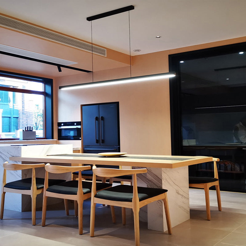 LED Simple Island Light Fixture Modern Rectangle Pendant Lamp for Dining Room