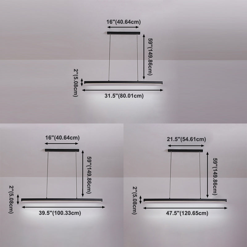 LED einfache Inselleuchte moderne Rechteck -Anhängerlampe für Esszimmer