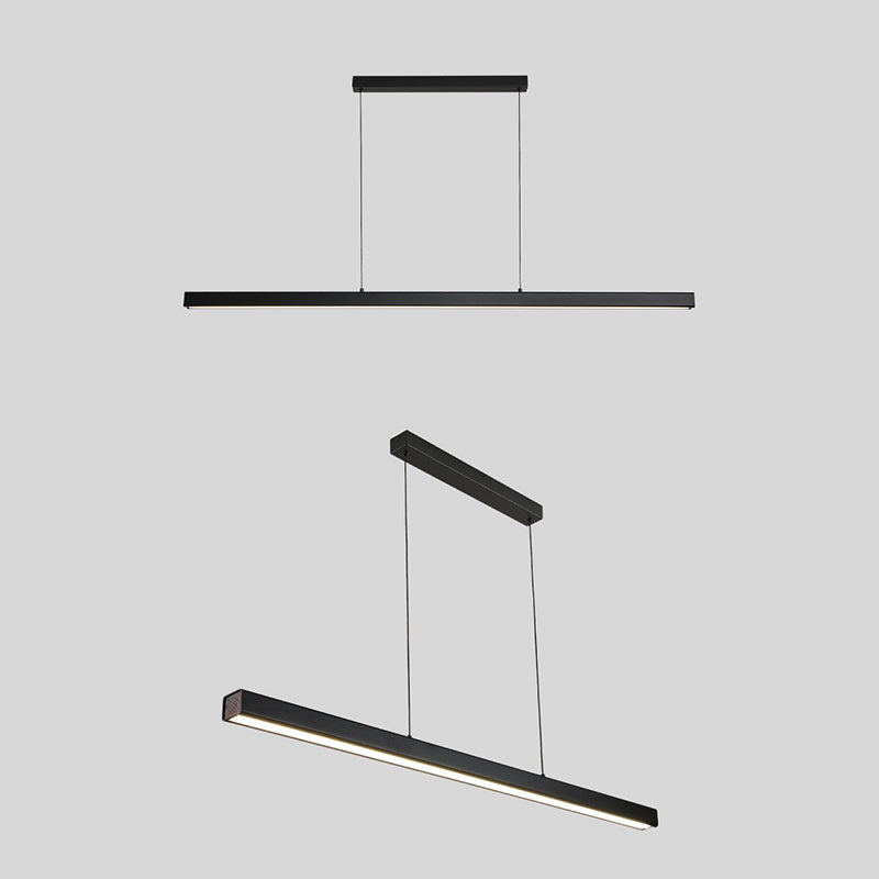 LED Simple Island Light Fixture Modern Rectangle Pendant Lamp for Dining Room