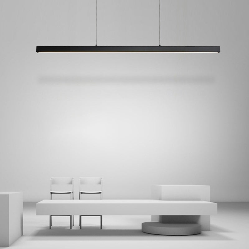 LED Simple Island Light Fixture Modern Rectangle Pendant Lamp for Dining Room