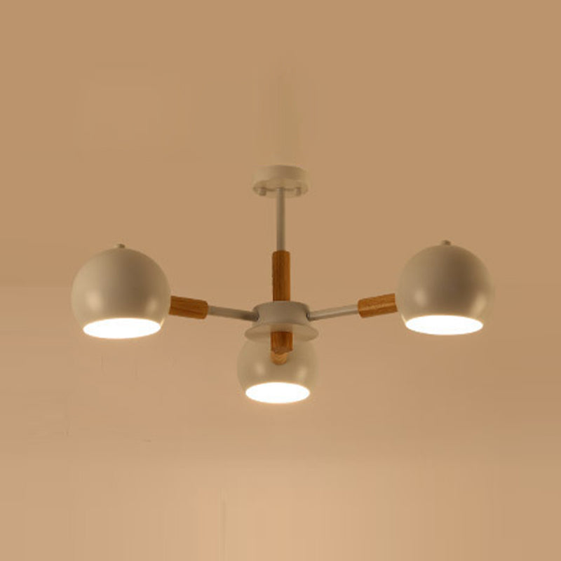 Macaron Domed Shaped Chandelier Light Metallic Lighting Fixture for Living Room