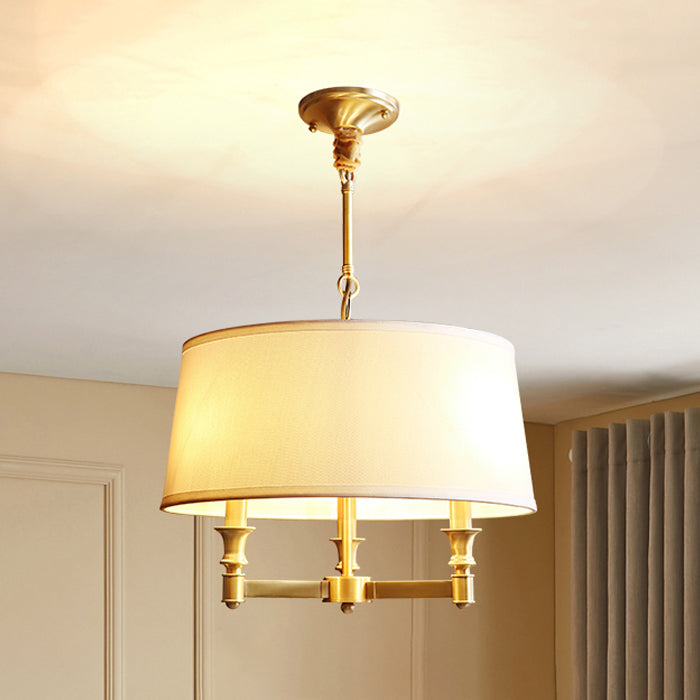 Traditional Copper Chandelier Lighting Fixtures Multi-Head Gold Suspension Light for Living Room