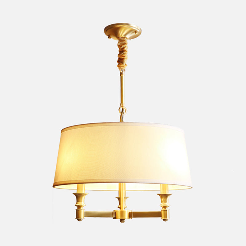 Traditional Copper Chandelier Lighting Fixtures Multi-Head Gold Suspension Light for Living Room