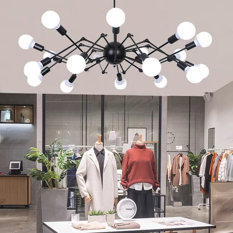 Spider Chandelier Lighting Fixtures Industrial Multi-Head Suspension Light for Living Room