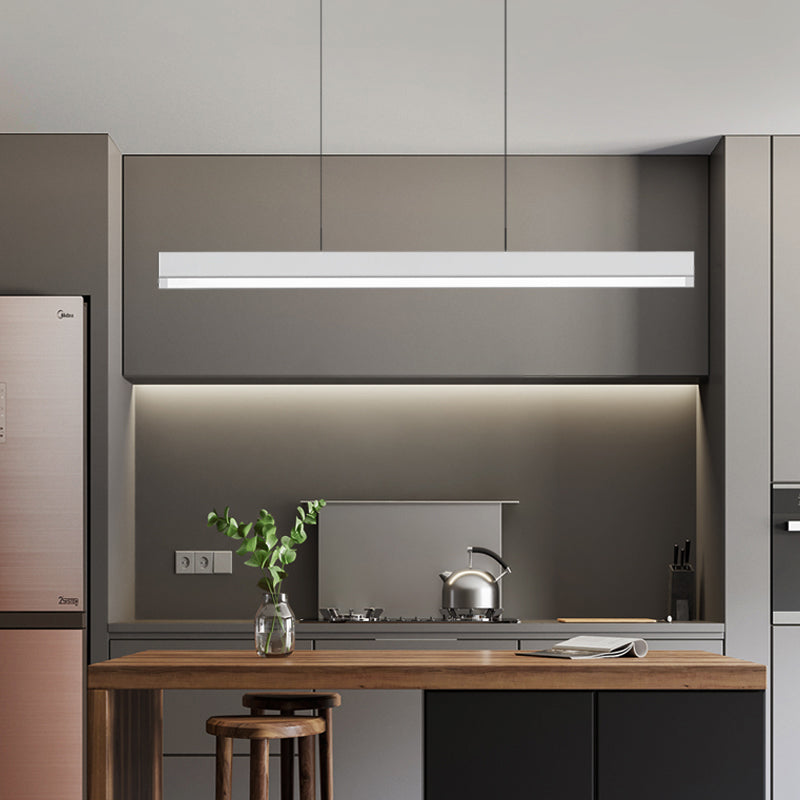 Modern LED Island Light Fixture Rectangle Shape Pendant Light for Home Dining Room