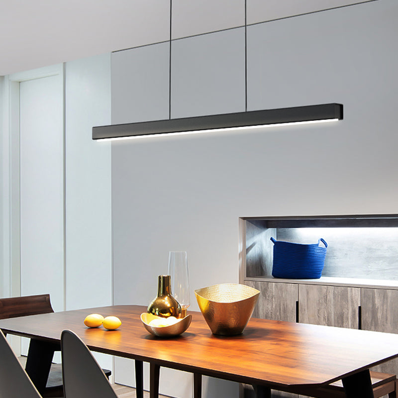 Modern LED Island Light Fixture Rectangle Shape Pendant Light for Home Dining Room