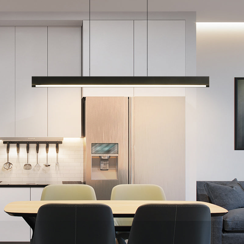 Modern LED Island Light Fixture Rectangle Shape Pendant Light for Home Dining Room