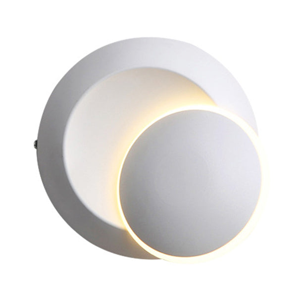 Bedroom Nordic Sconce Light Fixtures Circular LED Rotatable Wall Mounted Lighting