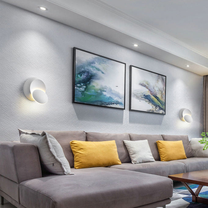 Bedroom Nordic Sconce Light Fixtures Circular LED Rotatable Wall Mounted Lighting