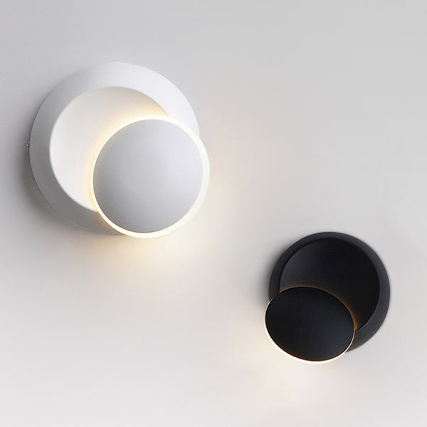 Bedroom Nordic Sconce Light Fixtures Circular LED Rotatable Wall Mounted Lighting