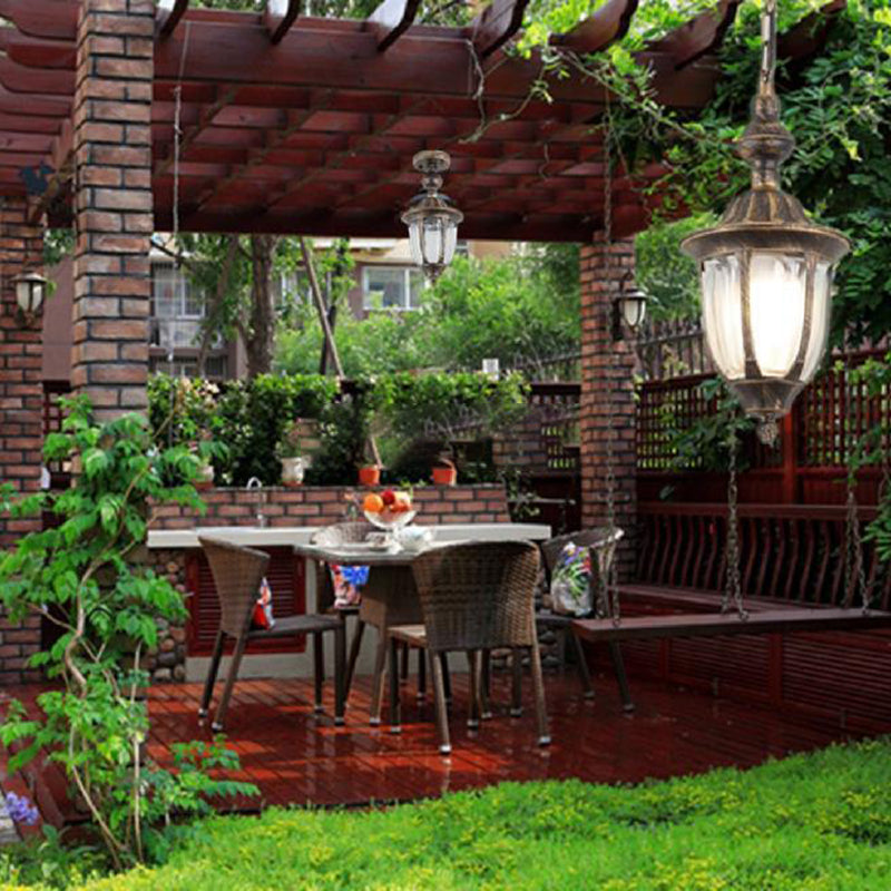 Bell Shaped Semi Flush Light Traditional Glass 1 Bulb Balcony Ceiling Flush Light