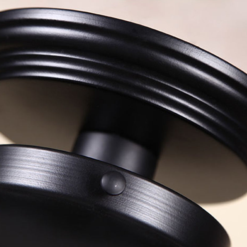 Lampada da incasso nera industriale a 1 testa montata a soffitto per esterni