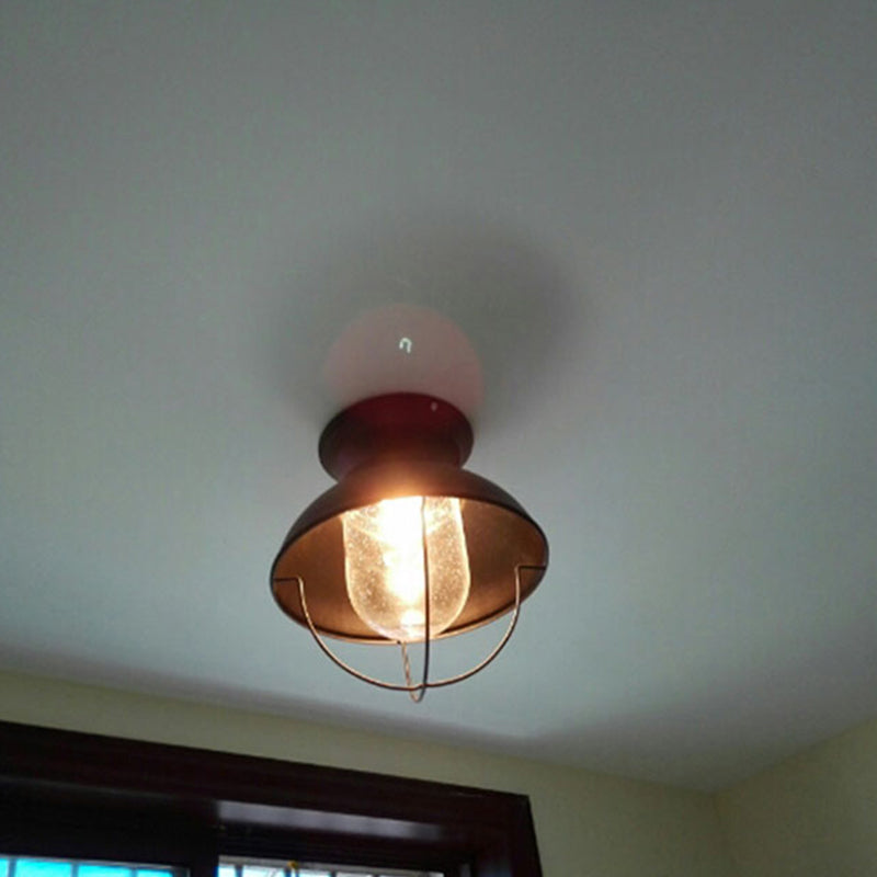 Lampada da incasso nera industriale a 1 testa montata a soffitto per esterni