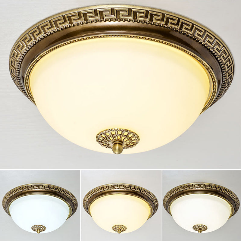 Lampada da incasso rotonda Lampada da incasso tradizionale impermeabile con paralume in vetro