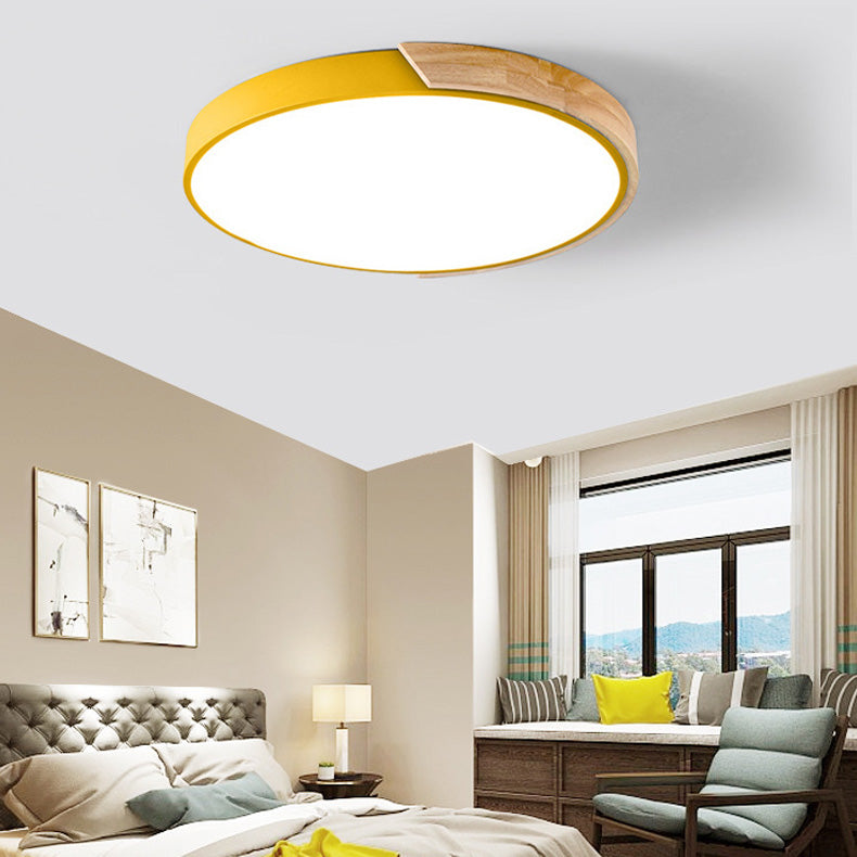 Modern Macaroon Geometric LED Massimale Lampada Ferro 1 Light Flush Mount per Bedroom