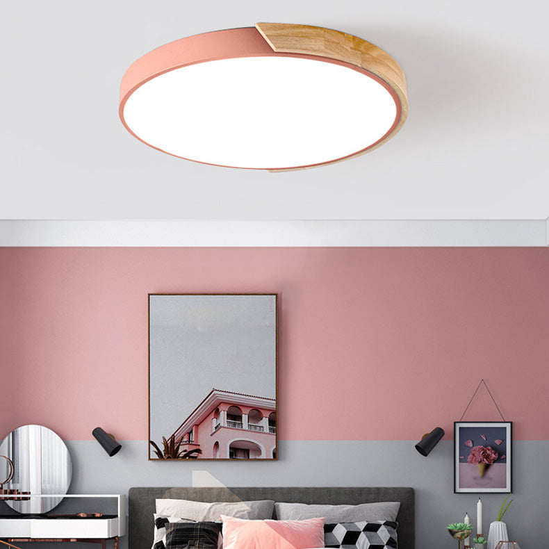 Modern Macaroon Geometric LED Massimale Lampada Ferro 1 Light Flush Mount per Bedroom