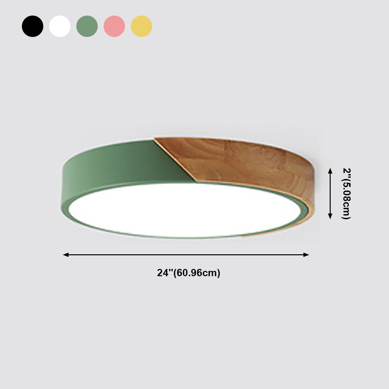 Modern Macaroon Geometric LED Massimale Lampada Ferro 1 Light Flush Mount per Bedroom