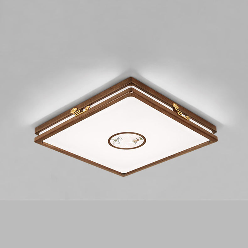 Modern Geometric LED Soffitto Lampada di Legno Flush Mount for Balcony Dining Room