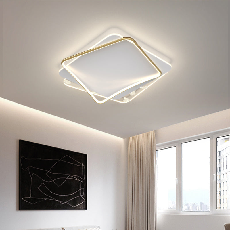 Acrylic Feather LED Flush Mount in Modern Artistic Style Aluminium Geometric Ceiling Fixture