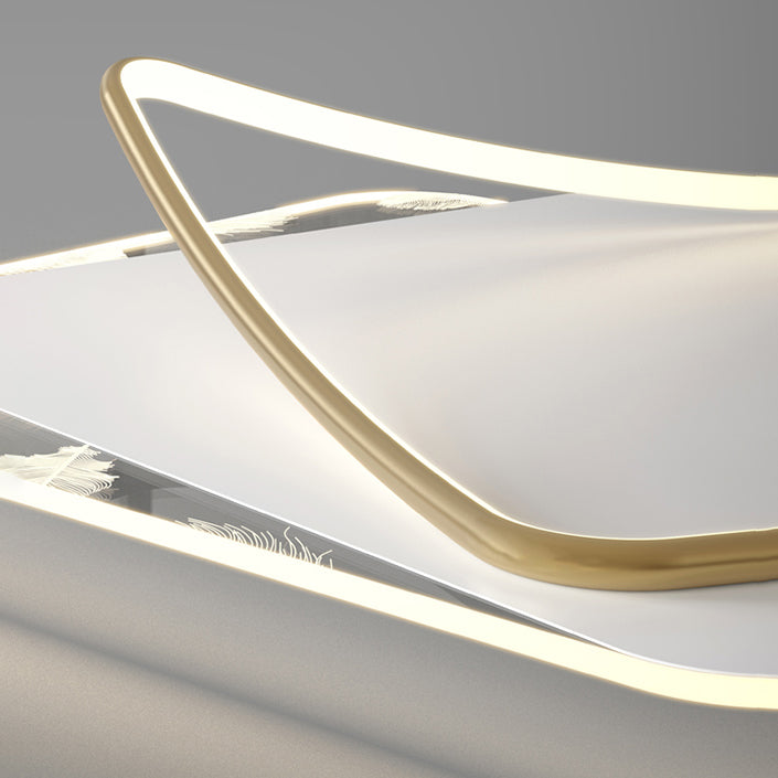 Acrylic Feather LED Flush Mount in Modern Artistic Style Aluminium Geometric Ceiling Fixture