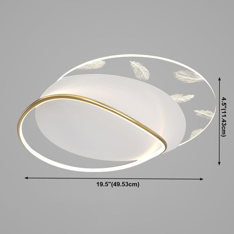 Acrylic Feather LED Flush Mount in Modern Artistic Style Aluminium Geometric Ceiling Fixture