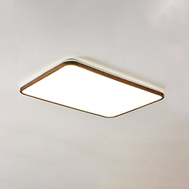 Modern Geometry Shape LED Ceiling Lamp Wood 1 Light Flush Mount for Living Room Aisle