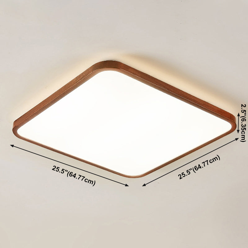 Modern Geometry Shape LED Ceiling Lamp Wood 1 Light Flush Mount for Living Room Aisle