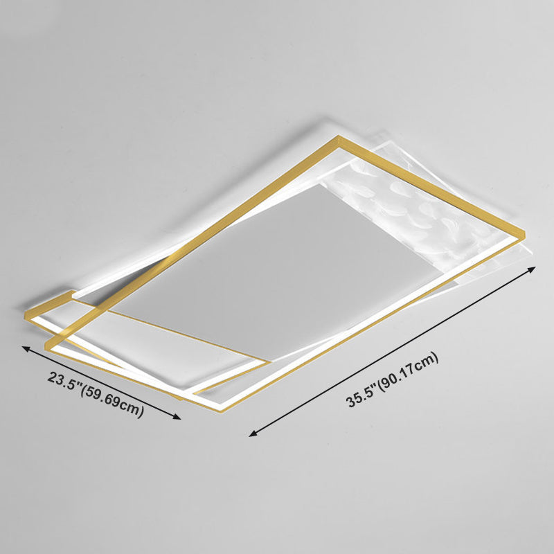 Lampada da soffitto a forma di piuma LED a forma geometrica Ferro moderno 1 luce da incasso per soggiorno