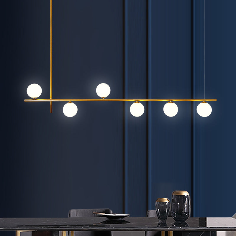 Pendants contemporains Sphère Glass Island Chandelier pour la cuisine