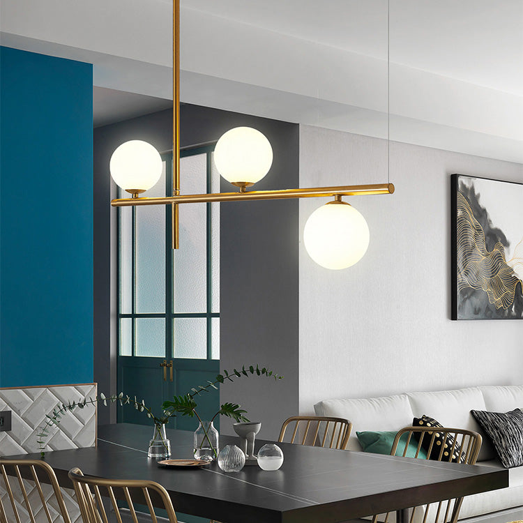 Pendants contemporains Sphère Glass Island Chandelier pour la cuisine
