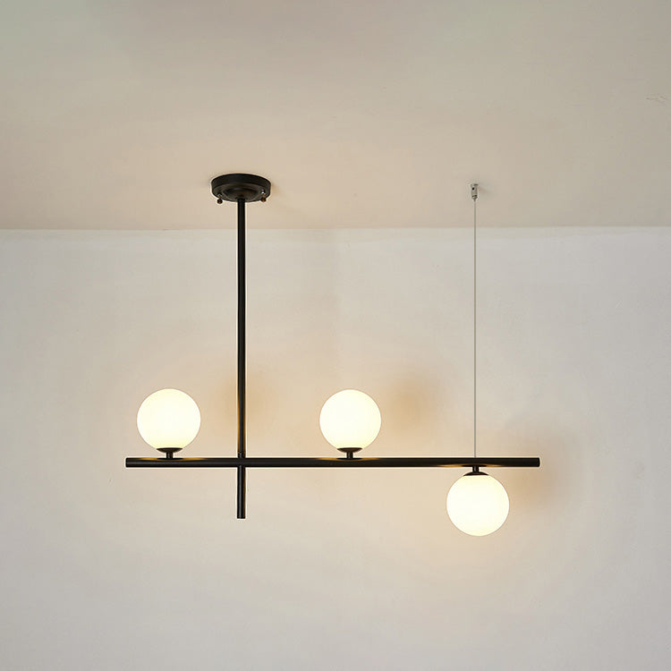 Pendants contemporains Sphère Glass Island Chandelier pour la cuisine