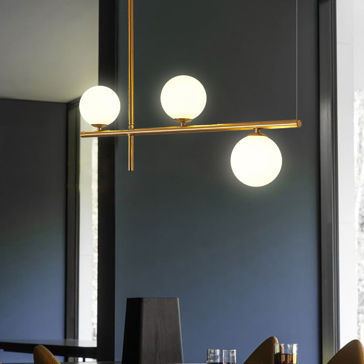 Pendants contemporains Sphère Glass Island Chandelier pour la cuisine