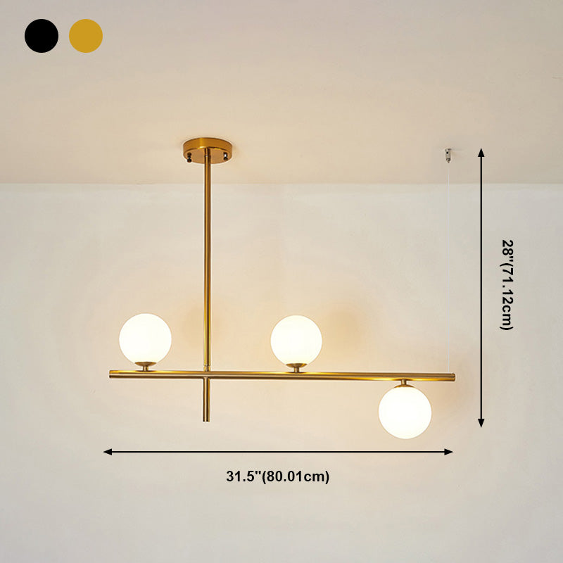 Pendants contemporains Sphère Glass Island Chandelier pour la cuisine