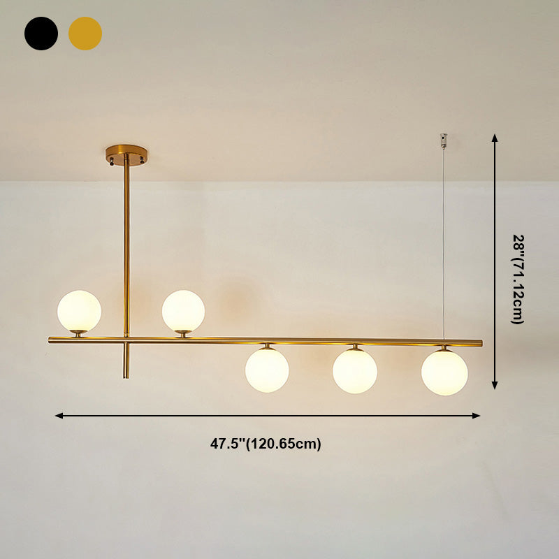 Pendants contemporains Sphère Glass Island Chandelier pour la cuisine