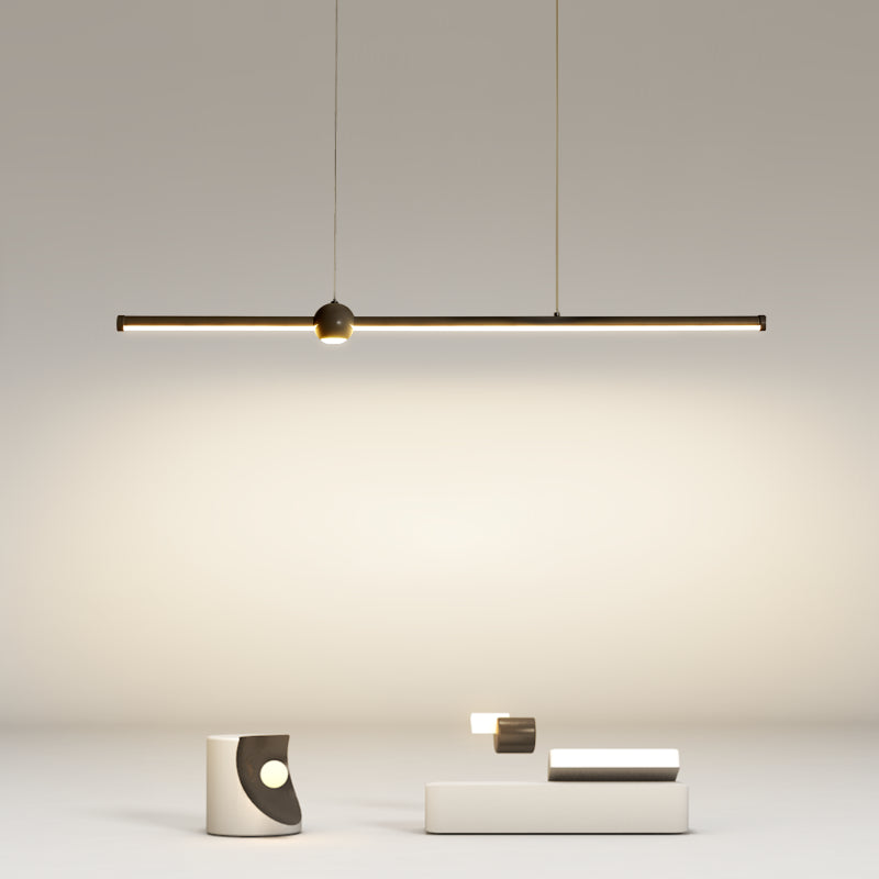 Pendants contemporains lustre de l'île en métal linéaire pour la cuisine