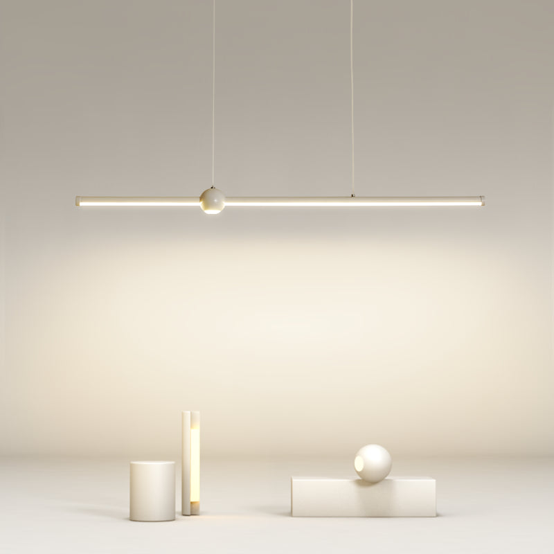 Pendants contemporains lustre de l'île en métal linéaire pour la cuisine