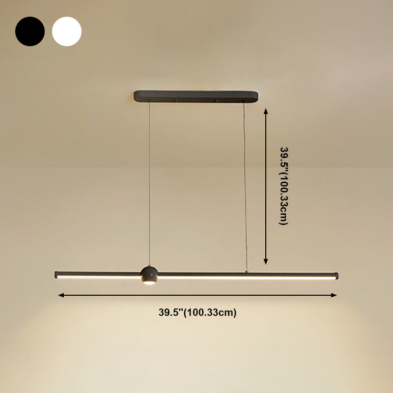 Pendants contemporains lustre de l'île en métal linéaire pour la cuisine