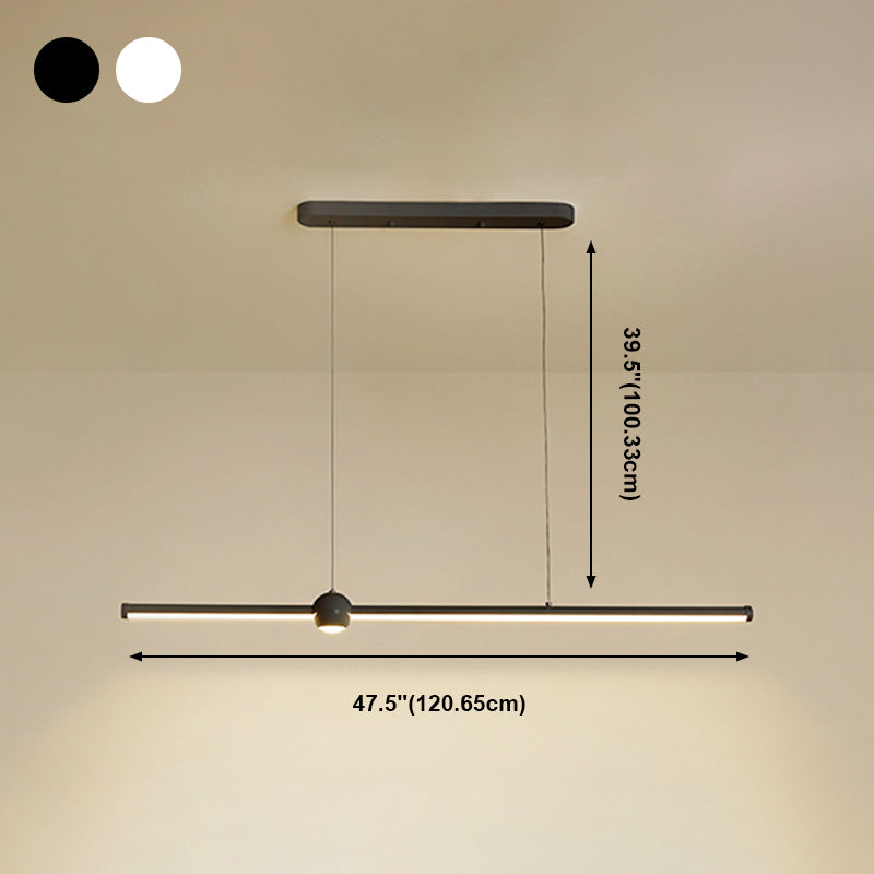Pendants contemporains lustre de l'île en métal linéaire pour la cuisine