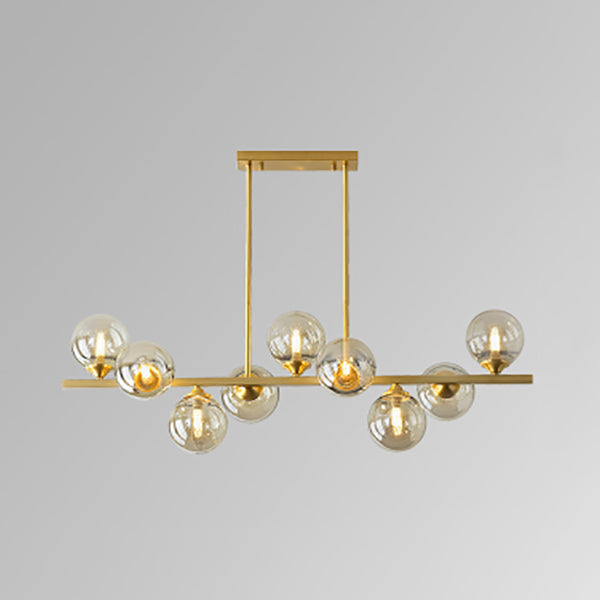 Zeitgenössische Anhänger Lichter Sphere Glass Island Beleuchtungsideen in Gold