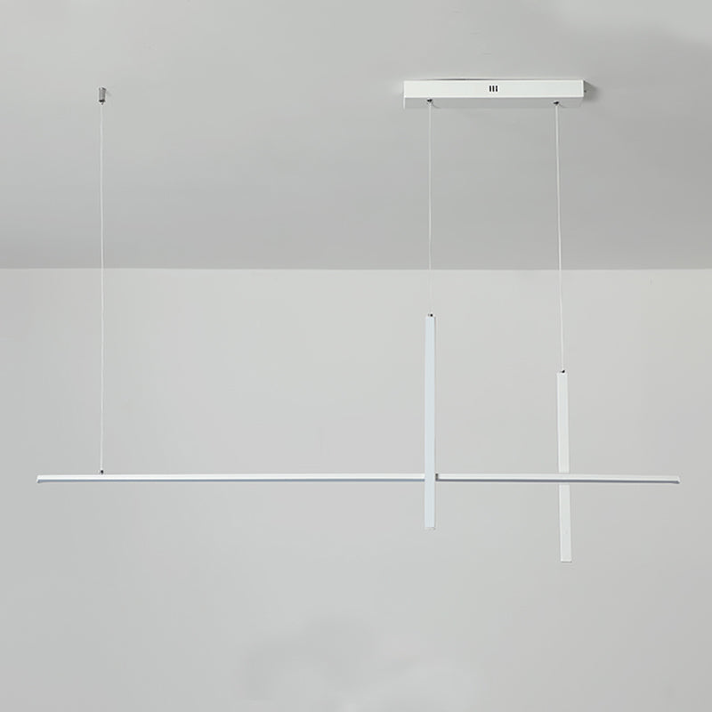 Modern Linear Island Ceiling Light Metal Chandelier Lighting Fixtures with Acrylic Shade