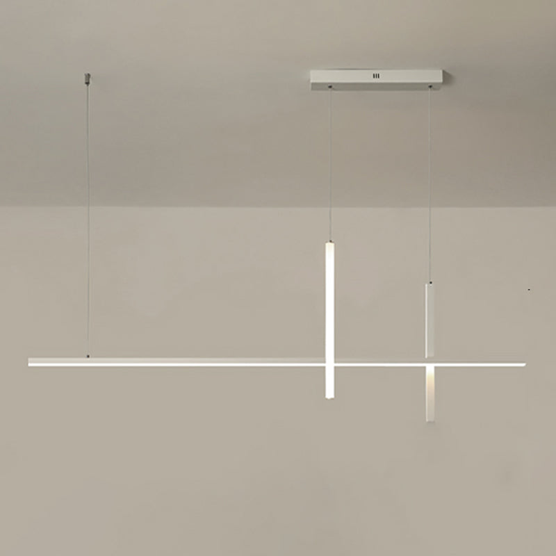 Modern lineair eiland plafondlicht metalen kroonluchter verlichtingsarmaturen met acrylschaduw
