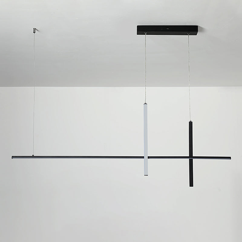 Modern lineair eiland plafondlicht metalen kroonluchter verlichtingsarmaturen met acrylschaduw