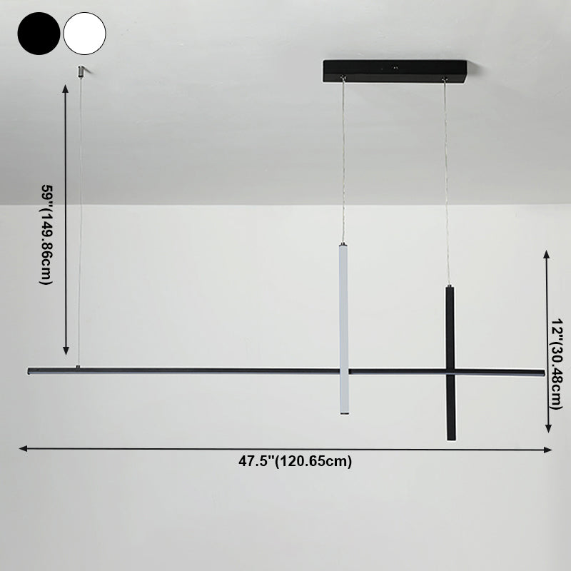 Modern lineair eiland plafondlicht metalen kroonluchter verlichtingsarmaturen met acrylschaduw