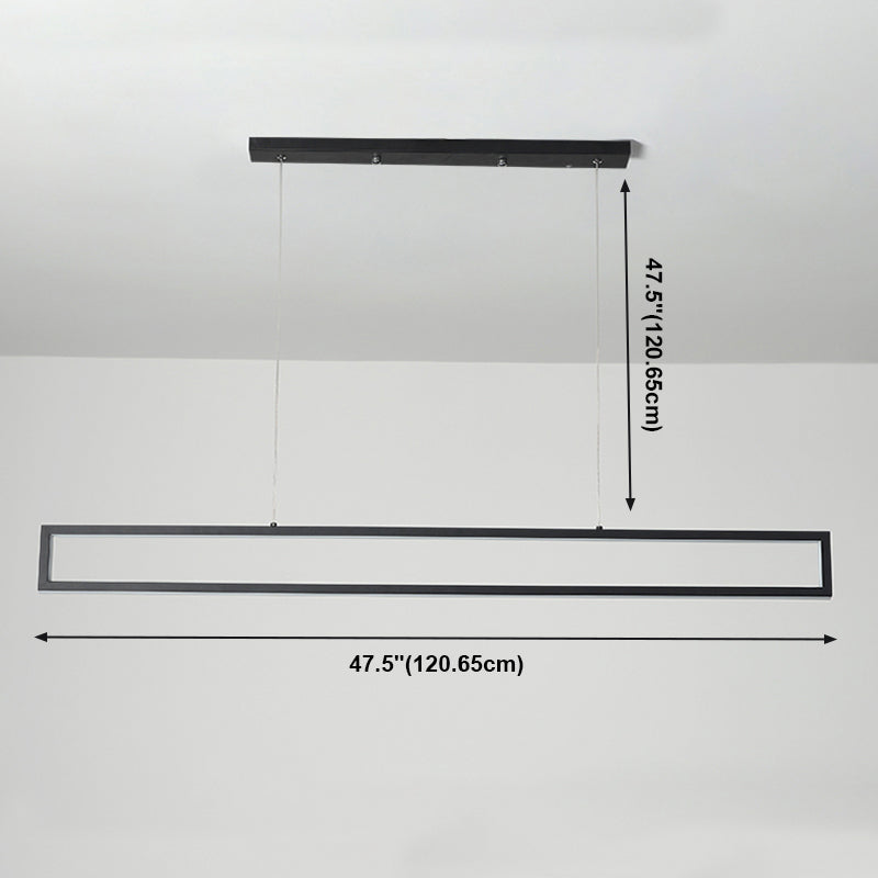 Rechthoek eiland kroonluchter licht modern metalen hangende kroonluchter