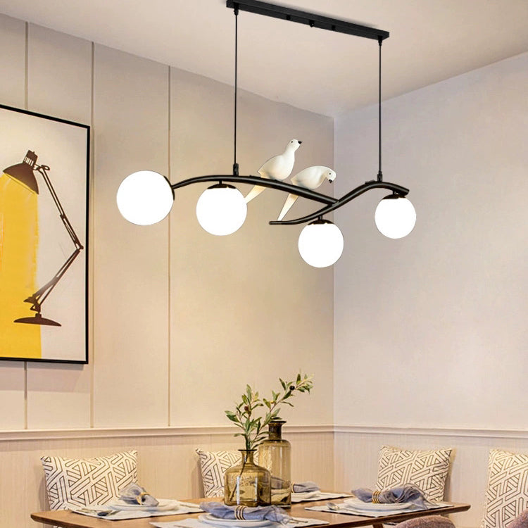 4-Light Sphere Island Lighting Ideas Contemporary Glass Island Chandelier