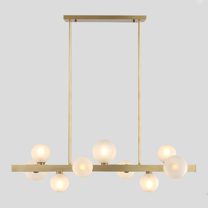 Sphere Island Lighting Contemporary Glass Island Kroonluchter in gouden afwerking