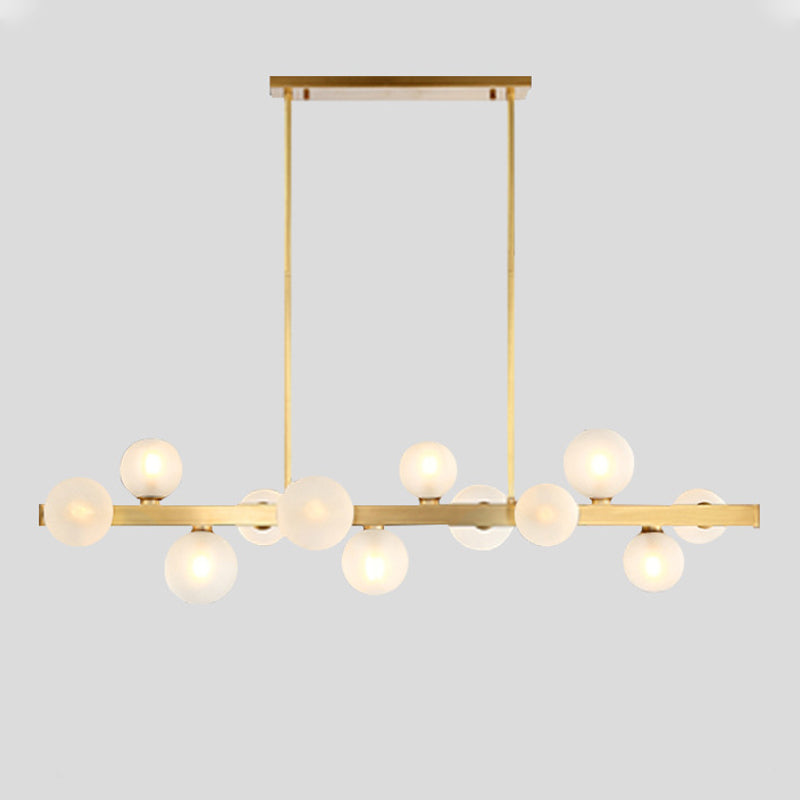 Sphere Island Lighting Contemporary Glass Island Kroonluchter in gouden afwerking