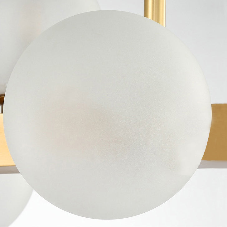 Sphere Island Beleuchtung zeitgenössischer Glass Island Kronleuchter im Gold Finish